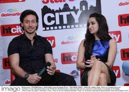 NEW DELHI, INDIA - APRIL 26: (Editors Note: This is an exclusive shoot of Hindustan Times) Bollywood actors Tiger Shroff and Shraddha Kapoor during an interview for promotion of upcoming movie Baaghi at HT Media office on April 26, 2016 in New Delhi, India. (Photo by Shivam Saxena Hindustan Times ) HT Exclusive: Starcast Of Upcoming Bollywood Movie Baaghi At HT Media Office For Promotions