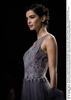 April 29, 2016 - Barcelona, Catalonia, Spain - A model walks the runway presenting a wedding dress of the Spring Summer 2017 collection during the Cymbeline catwalk show at the Barcelona Bridal Fashion Week 2016 Barcelona Spain - ZUMAo105