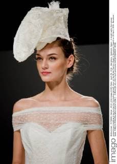 April 29, 2016 - Barcelona, Catalonia, Spain - A model walks the runway presenting a wedding dress during the Cymbeline catwalk show at the Bridal Fashion Week in Barcelona (Spain) on 29 April, 2016. Barcelona Spain  - ZUMAn230