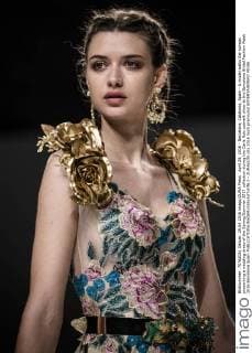 April 29, 2016 - Barcelona, Catalonia, Spain - A model walks the runway presenting a wedding dress of the Spring Summer 2017 collection during the Carla Ruiz catwalk show at the Barcelona Bridal Fashion Week 2016 Barcelona Spain - ZUMAo105