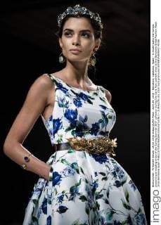 April 29, 2016 - Barcelona, Catalonia, Spain - A model walks the runway presenting a wedding dress of the Spring Summer 2017 collection during the Carla Ruiz catwalk show at the Barcelona Bridal Fashion Week 2016 Barcelona Spain - ZUMAo105