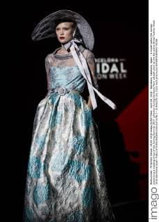April 29, 2016 - Barcelona, Catalonia, Spain - A model walks the runway presenting a wedding dress of the Spring Summer 2017 collection during the Sonia Pena catwalk show at the Barcelona Bridal Fashion Week 2016 Barcelona Spain - ZUMAo105