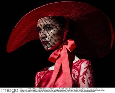 April 29, 2016 - Barcelona, Catalonia, Spain - A model walks the runway presenting a wedding dress of the Spring Summer 2017 collection during the Sonia Pena catwalk show at the Barcelona Bridal Fashion Week 2016 Barcelona Spain - ZUMAo105