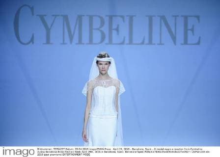 April 29, 2016 - Barcelona, Spain - A model wears a creation from Cymbeline during Barcelona Bridal Fashion Week April 29th, 2016 in Barcelona, Spain. Barcelona Spain  - ZUMAn230