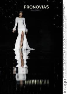 April 29, 2016 - Barcelona, Catalonia, Spain - Model IRINA SHAYK walks the runway presenting a wedding dress of the Spring Summer 2017 collection during the Pronovias catwalk show at the Barcelona Bridal Fashion Week 2016 Barcelona Spain - ZUMAo105