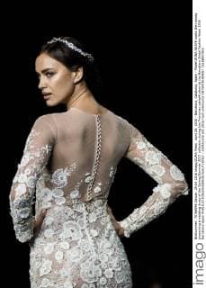 April 29, 2016 - Barcelona, Catalonia, Spain - Model IRINA SHAYK walks the runway presenting a wedding dress of the Spring Summer 2017 collection during the Pronovias catwalk show at the Barcelona Bridal Fashion Week 2016 Barcelona Spain - ZUMAo105