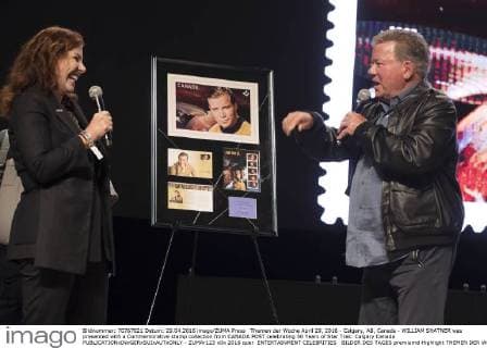 Themen der Woche April 29, 2016 - Calgary, AB, Canada - WILLIAM SHATNER was presented with a Commemorative stamp collection from CANADA POST celebrating 50 Years of Star Trek. Calgary Canada - ZUMAr123