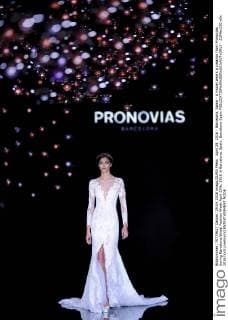 April 29, 2016 - Barcelona, Spain - A model wears a creation from Pronovias during Barcelona Bridal Fashion Week April 29th, 2016 in Barcelona, Spain. Barcelona Spain  - ZUMAn230