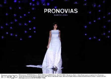 April 29, 2016 - Barcelona, Spain - Irina Shayk wears a creation from Pronovias during Barcelona Bridal Fashion Week April 29th, 2016 in Barcelona, Spain. Barcelona Spain  - ZUMAn230