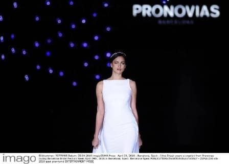 April 29, 2016 - Barcelona, Spain - Irina Shayk wears a creation from Pronovias during Barcelona Bridal Fashion Week April 29th, 2016 in Barcelona, Spain. Barcelona Spain  - ZUMAn230