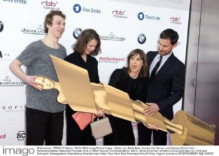 Moritz Leu, Paula Beer, Anneke Kim Sarnau und Clemens Schick beim Nominiertenabend Deutscher Filmpreis 2016 im BMW Haus am Kurfürstendamm. Berlin, 30.04.2016 Foto:xFredericx xFuturexImage