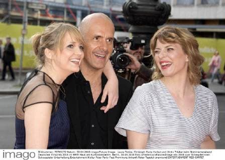 Laura Tonke, Christoph Maria Herbst und Jördis Triebel beim Nominiertenabend Deutscher Filmpreis 2016 im BMW Haus am Kurfürstendamm. Berlin, 30.04.2016 Foto:xFredericx xFuturexImage