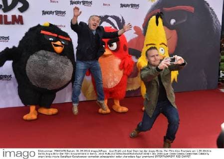 Axel Prahl und Axel Stein bei der Angry Birds- Der Film Kino Premiere am 1.05.2016 in Berlin Angry Birs- Der Film Kinopremiere in Berlin, 2016 
