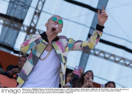 SAO PAULO, Brazil - 05 01 2016: LABOR DAY IN S?O PAULO - Show Mc Gui during Act of For?a Sindical and Radio Top FM, on Labor Day in S?o Paulo, held at Bagatelle Field in the North Zone of the city.  BrunoxFernandes