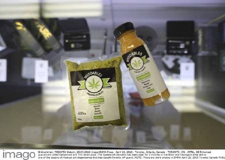 April 28, 2016 - Toronto, Ontario, Canada - TORONTO, ON - APRIL, 28 Enhanced guacamole called Ganjamole and THC laced juice..The Queens of Cannabis has been open for 2 months in the Bloor and Ossington area and is one of the dozens of medical pot dispensaries that has caught Toronto off-guard..NOTE: There are more photos in EMMA.April 28, 2016 Toronto Canada  - ZUMAt14_