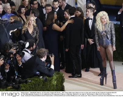 MET Gala 2016 Lady Gaga arrives on the red carpet at the Costume Institute Benefit at The Metropolitan Museum of Art celebrating the opening of Manus x Machina: Fashion in an Age of Technology in New York City on May 2, 2016.  NYP20160502124 JOHNxANGELILLO