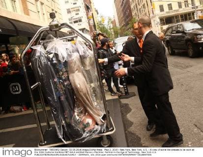May 2, 2016 - New York, New York, U.S. - A view of some the dresses to be worn at the 2016 Costume Institute MET GALA entitled Manus x Machina: Fashion in the Age of Technology. New York U.S. - ZUMAk03_