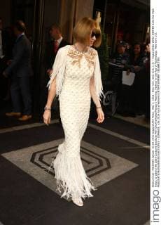 May 2, 2016 - New York, New York, U.S. - Vogue editor ANNA WINTER exits the Mark Hotel, to attend the 2016 Costume Institute MET GALA entitled Manus x Machina: Fashion in the Age of Technology. New York U.S. - ZUMAk03_