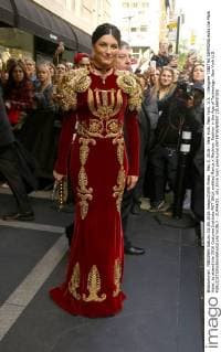 May 2, 2016 - New York, New York, U.S. - Designer TABITHA SIMMONS exits the Mark Hotel, to attend the 2016 Costume Institute MET GALA entitled Manus x Machina: Fashion in the Age of Technology. New York U.S. - ZUMAk03_