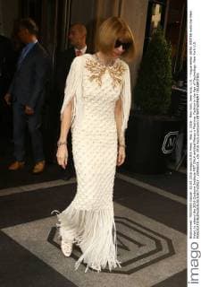May 2, 2016 - New York, New York, U.S. - Vogue editor ANNA WINTER exits the Mark Hotel, to attend the 2016 Costume Institute MET GALA entitled Manus x Machina: Fashion in the Age of Technology. New York U.S. - ZUMAk03_