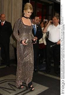 May 2, 2016 - New York, New York, U.S. - Model LARA STONE exits the Mark Hotel, to attend the 2016 Costume Institute MET GALA entitled Manus x Machina: Fashion in the Age of Technology. New York U.S. - ZUMAk03_