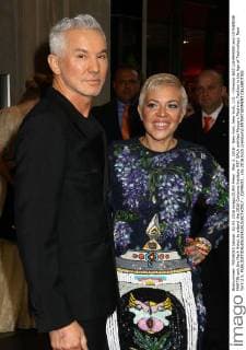 May 2, 2016 - New York, New York, U.S. - Director BAZ LUHRMANN and CATHERINE MARTIN exit the Mark Hotel, to attend the 2016 Costume Institute MET GALA entitled Manus x Machina: Fashion in the Age of Technology. New York U.S. - ZUMAk03_