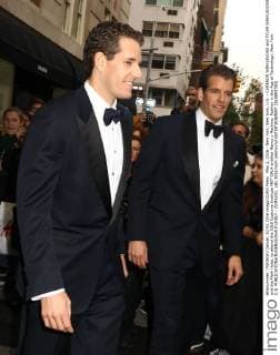 May 2, 2016 - New York, New York, U.S. - CAMERON WINKLEVOSS and TYLER WINKLEVOSS exit the Mark Hotel, to attend the 2016 Costume Institute MET GALA entitled Manus x Machina: Fashion in the Age of Technology. New York U.S. - ZUMAk03_