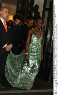 May 2, 2016 - New York, New York, U.S. - Actress LUPITA NYONG O exits the Mark Hotel, to attend the 2016 Costume Institute MET GALA entitled Manus x Machina: Fashion in the Age of Technology. New York U.S. - ZUMAk03_
