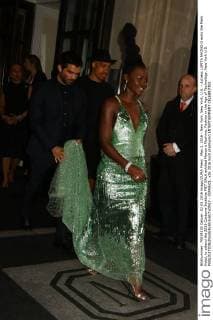 May 2, 2016 - New York, New York, U.S. - Actress LUPITA NYONG O exits the Mark Hotel, to attend the 2016 Costume Institute MET GALA entitled Manus x Machina: Fashion in the Age of Technology. New York U.S. - ZUMAk03_