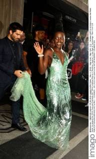 May 2, 2016 - New York, New York, U.S. - Actress LUPITA NYONG O exits the Mark Hotel, to attend the 2016 Costume Institute MET GALA entitled Manus x Machina: Fashion in the Age of Technology. New York U.S. - ZUMAk03_