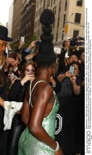 May 2, 2016 - New York, New York, U.S. - Actress LUPITA NYONG O exits the Mark Hotel, to attend the 2016 Costume Institute MET GALA entitled Manus x Machina: Fashion in the Age of Technology. New York U.S. - ZUMAk03_