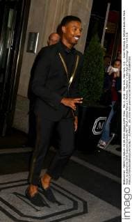 May 2, 2016 - New York, New York, U.S. - Actor MICHAEL B JORDAN exits the Mark Hotel, to attend the 2016 Costume Institute MET GALA entitled Manus x Machina: Fashion in the Age of Technology. New York U.S. - ZUMAk03_