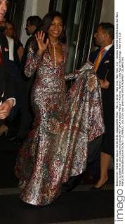 May 2, 2016 - New York, New York, U.S. - Actress NAOMIE HARRIS exits the Mark Hotel, to attend the 2016 Costume Institute MET GALA entitled Manus x Machina: Fashion in the Age of Technology. New York U.S. - ZUMAk03_