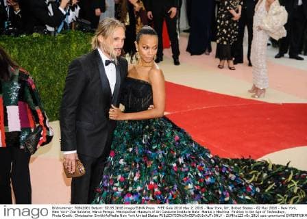 MET Gala 2016 May 2, 2016 - New York, NY, United States - 02 May 2016 - New York, New York- Zoe Saldana, Marco Perego. Metropolitan Museum of Art Costume Institute Gala: Manus x Machina: Fashion in the Age of Technology. Photo Credit: Christopher Smith AdMedia New York United States - ZUMAa123