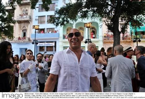 US Actor Vin Diesel attends the fashion show of French fashion house Chanel in Havana, Cuba, 03 May 2016. Chanel presents its first fashion show in Latin America. Fashion show of French fashion house Chanel !ACHTUNG: NUR REDAKTIONELLE NUTZUNG!  HAB101 20160504-635979306378961391