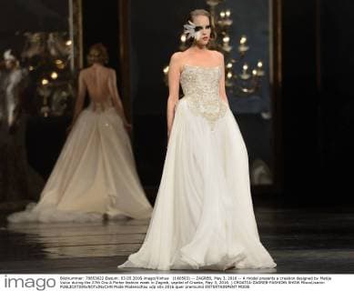 (160503) -- ZAGREB, May 3, 2016 -- A model presents a creation designed by Matija Vuica during the 27th Cro A Porter fashion week in Zagreb, capital of Croatia, May 3, 2016. ) CROATIA-ZAGREB-FASHION SHOW MisoxLisanin 
