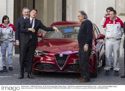 Alfa Romeo präsentiert Modell Giulia in Rom - Rom 5 5 2016 Matteo Renzi, sergio marchionne  0