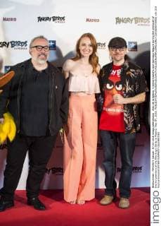 Alex de la Iglesia, Cristina Castaño and Santiago Segura during the photocall of the kid premiere of the film Angry Birds in Madrid, May 07, 2016.  (201605070003)