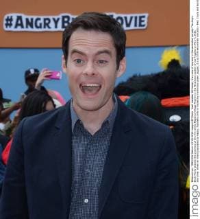 Cast member Bill Hader, the voice of Leonard in the animated comedy The Angry Birds Movie attends the premiere of the film at the Regency Village Theatre in the Westwood section of Los Angeles on May 7, 2016. Storyline: When an island populated by happy, flightless birds is visited by mysterious green piggies, it s up to three unlikely outcasts - Red, Chuck and Bomb - to figure out what the pigs are up to.  LAP2016050718 JIMxRUYMEN