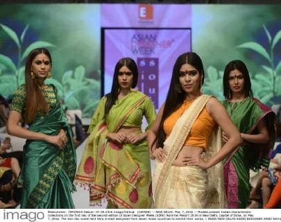 (160508) -- NEW DELHI, May 7, 2016 -- Models present Indian characteristic collections on the first day of the second edition of Asian Designer Week (ADW) Summer Resort 2016 in New Delhi, capital of India, on May 7, 2016. The two-day event held here invited designers from seven Asian countries to exhibit their works. ) INDIA-NEW DELHI-ASIAN DESIGNER WEEK Stringer 