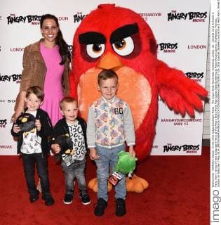 The Angry Birds Movie Gala Screening London, UK . Danielle Lloyd & Archie O Hara, Harry James O Hara & George O Hara at The Angry Birds Movie Red Carpet Gala Screening at Picturehouse Centra, Shaftesbury Avenue, London on Saturday 7 May 2016 LMK392-60409-080516 
