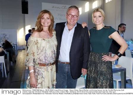 Maren Gilzer, Bernd Stelter und Annica Hansen bei der Pre Golf Party des Golf Charity Cups der Christoph Metzelder Stiftung in der Location Ree. Hamburg, 08.05.2016 Foto:xgbrcix xFuturexImage