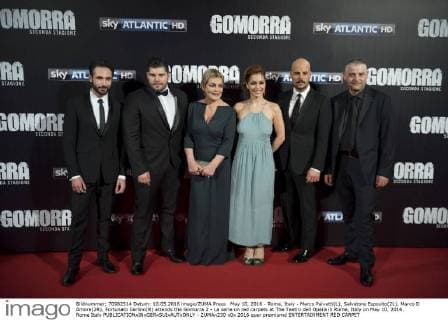May 10, 2016 - Rome, Italy - Marco Palvetti(L), Salvatore Esposito(2L), Marco D Amore(2R), Fortunato Cerlino(R) attends the Gomorra 2 - La serie on red carpets at The Teatro dell Opera in Rome, Italy on May 10, 2016. Rome Italy  - ZUMAn230