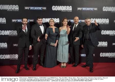 May 10, 2016 - Rome, Italy - Marco Palvetti(L), Salvatore Esposito(2L), Marco D Amore(2R), Fortunato Cerlino(R) attends the Gomorra 2 - La serie on red carpets at The Teatro dell Opera in Rome, Italy on May 10, 2016. Rome Italy  - ZUMAn230