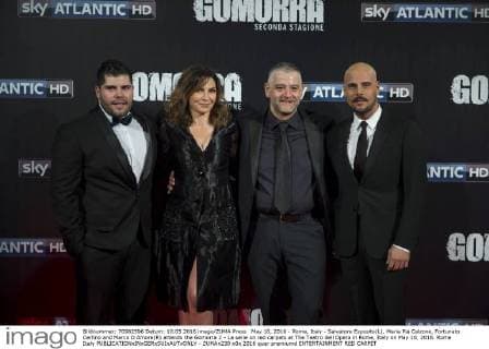May 10, 2016 - Rome, Italy - Salvatore Esposito(L), Maria Pia Calzone, Fortunato Cerlino and Marco D Amore(R) attends the Gomorra 2 - La serie on red carpets at The Teatro dell Opera in Rome, Italy on May 10, 2016. Rome Italy  - ZUMAn230