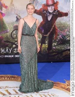 Australian actress Mia Wasikowska attends the premiere of Alice Through The Looking Glass at Odeon, Leicester Square in London on May 10, 2016.  LON20160510121 RUNExHELLESTAD