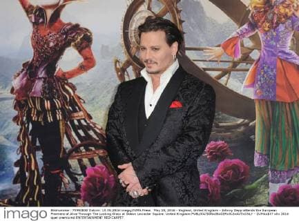 May 10, 2016 - England, United Kingdom - Johnny Depp attends the European Premiere of Alice Through The Looking Glass at Odeon Leciester Square. United Kingdom - ZUMAs147