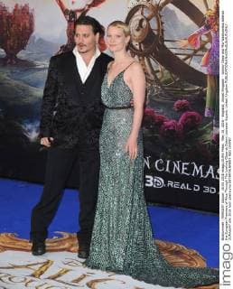 May 10, 2016 - England, United Kingdom - Johnny Depp and Mia Wasikowska attends the European Premiere of Alice Through The Looking Glass at Odeon Leciester Square. United Kingdom - ZUMAs147