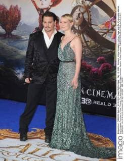 May 10, 2016 - England, United Kingdom - Johnny Depp and Mia Wasikowska attends the European Premiere of Alice Through The Looking Glass at Odeon Leciester Square. United Kingdom - ZUMAs147