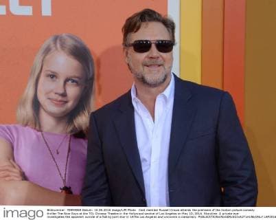 Cast member Russell Crowe attends the premiere of the motion picture comedy thriller The Nice Guys at the TCL Chinese Theatre in the Hollywood section of Los Angeles on May 10, 2016. Storyline: A private eye investigates the apparent suicide of a fading porn star in 1970s Los Angeles and uncovers a conspiracy.  LAP2016051001 JIMxRUYMEN